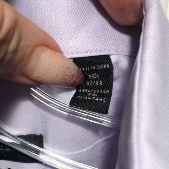 Like New John Varvatos regular fit cotton stretch lilac spread collar 15.5 32/33 - Picture 3 of 8